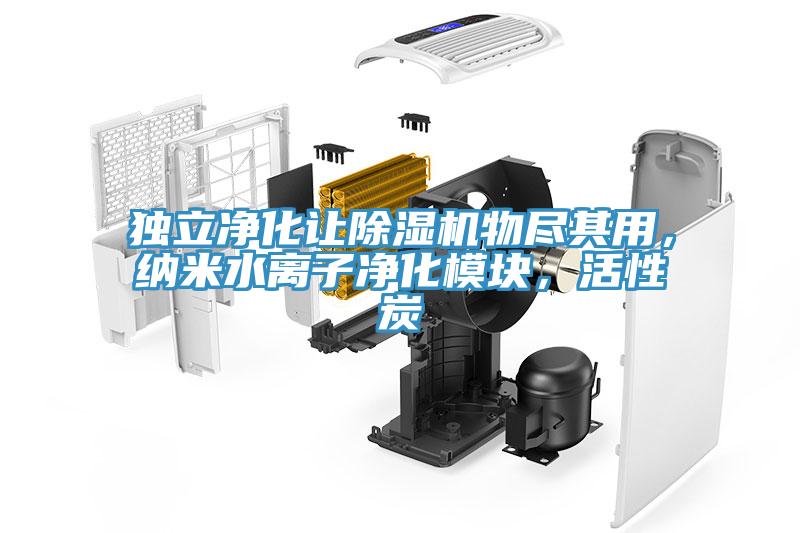 獨立凈化讓除濕機物盡其用，納米水離子凈化模塊，活性炭