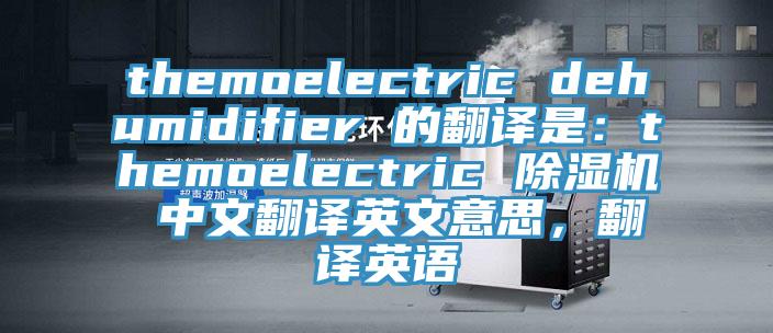 themoelectric dehumidifier 的翻譯是：themoelectric 除濕機 中文翻譯英文意思，翻譯英語