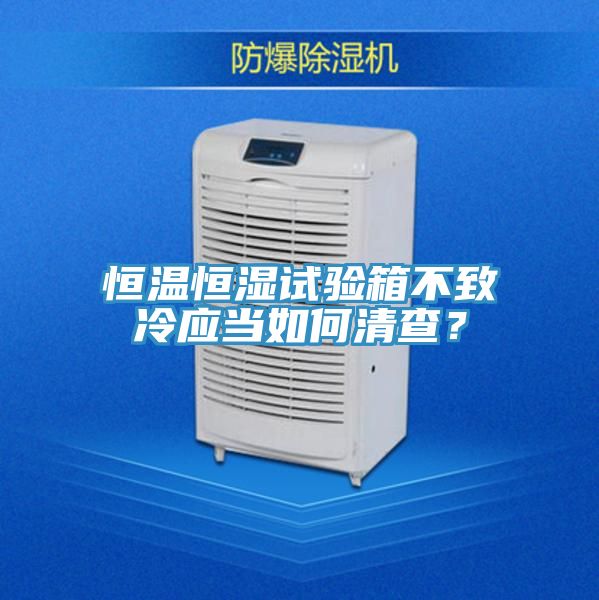 恒溫恒濕試驗箱不致冷應當如何清查？